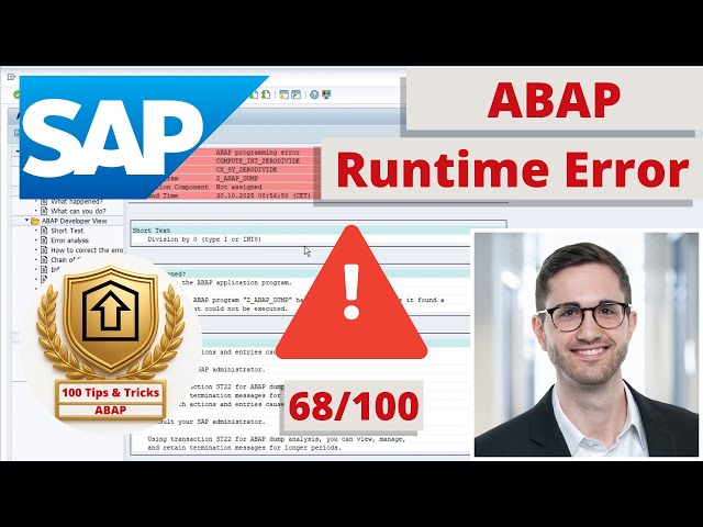 ABAP Runtime Error Analysis: Understanding and Fixing Dumps in SAP | ABAP Tip #68