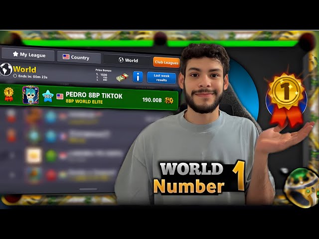 🏆HOW I GOT WORLD #1 IN 8 BALL POOL! 🌍- 190B Winnings World Top League 🥇| Pedro 8BP