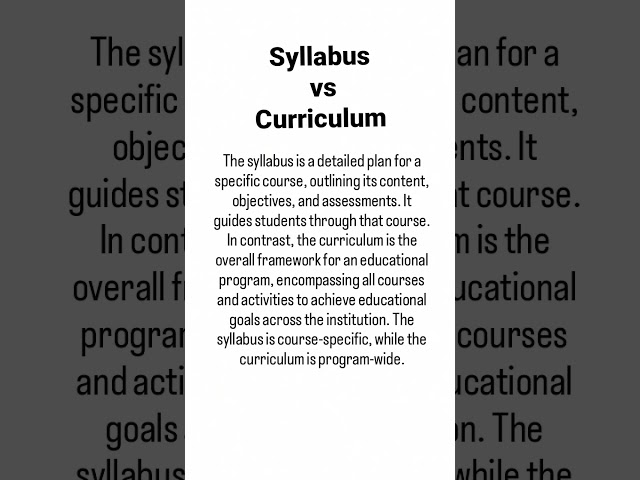 Difference between syllabus and curriculum. #syllabus #englishlanguagelearning #linguistics