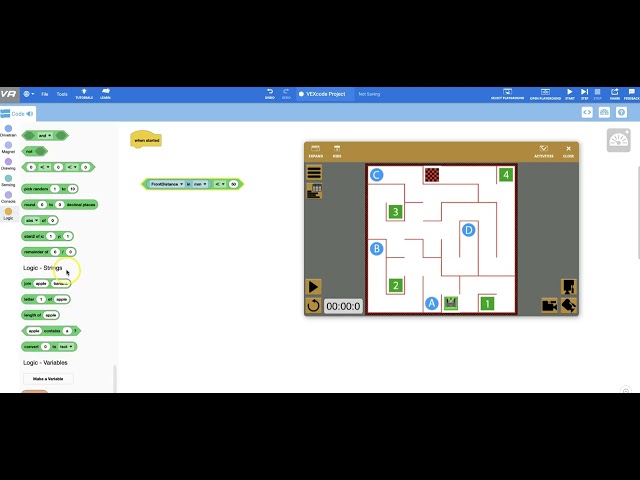 Using a Distance Sensor to Navigate a Maze in Vexcode VR