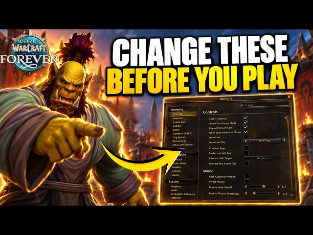 Every Setting You NEED To Change BEFORE You Play | WoW Forever