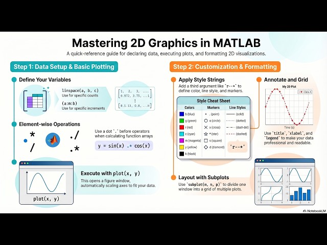 B4.0. MATLAB 2D Plotting for Beginners: Plot, Fplot, Formatting, and Subplots