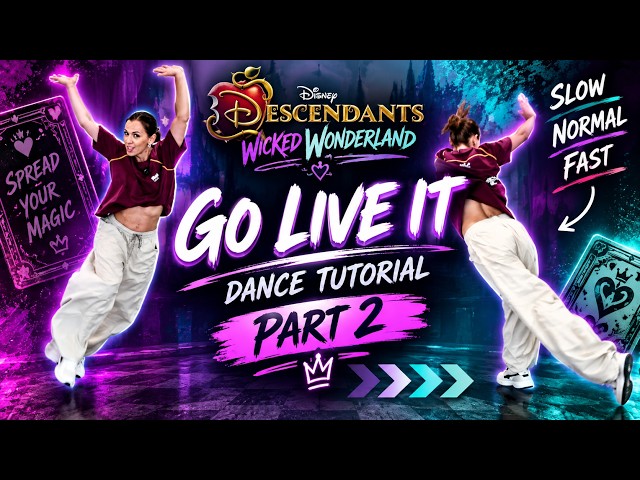 **GO LIVE IT Dance Tutorial PART 2 💃 | Descendants | Dance With Music at Different Speeds**