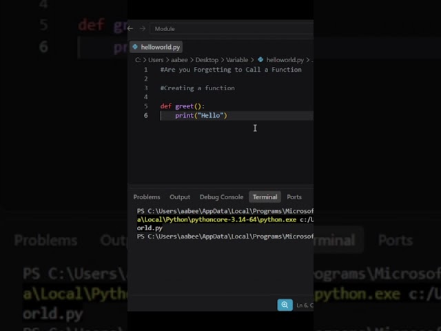 Why Your Function Doesn't Run in Python! Define vs Call – Explained!#pythontutorialforbeginner