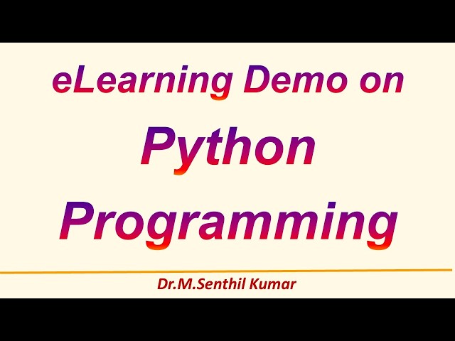 eLearning of  Python Programming 2026