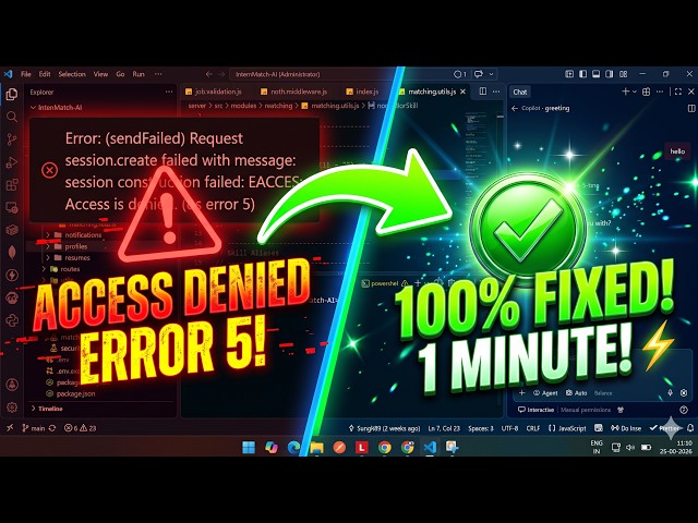 Fix VS Code Permission Denied & GitHub Copilot Failed Session