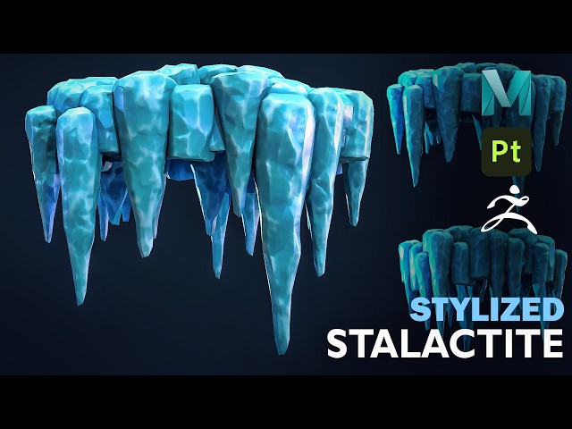 Making Stylized Stalactite in Maya 2027, Zbrush, and Substance Painter