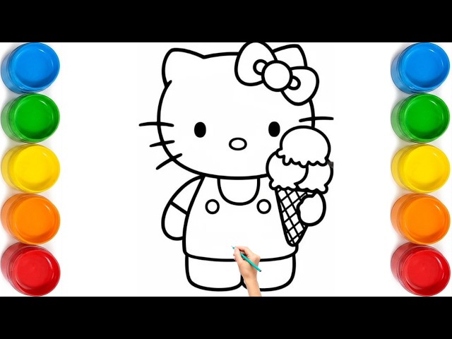 How to Draw Hello Kitty 🐱 | Cute Hello Kitty Drawing and Coloring for Kids | Easy Drawing Tutorial