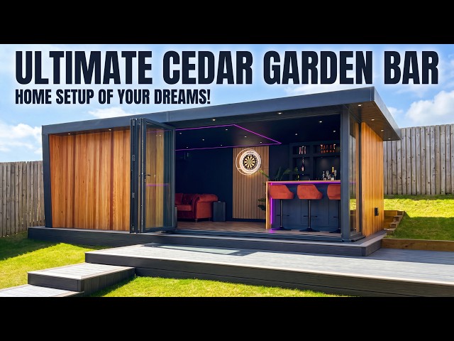 Cedar Garden Bar & Games room with Decking area. full build.