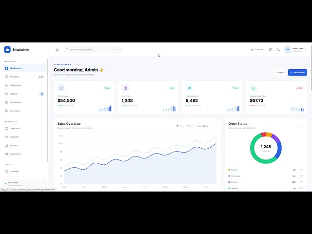ShopAdmin - Ecommerce Admin Dashboard Template