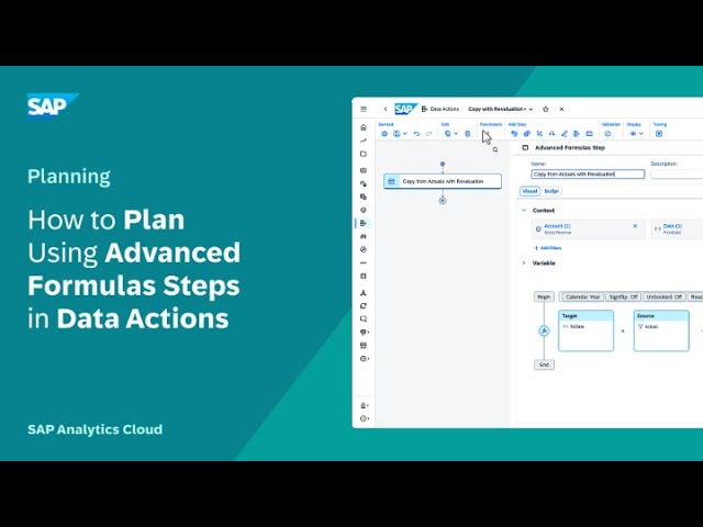 How to Plan Using Advanced Formulas Steps in Data Actions: SAP Analytics Cloud