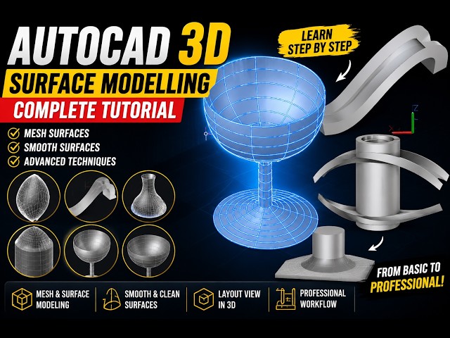 AutoCAD 3D Surface Modeling & Rendering Tutorial 🔥 Complete Workflow #CADDEngineer