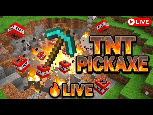 TNT Falling Pickaxe Challenge! 💥⛏️How long can the chaos last?! LIVE  #minecraftlive #fallingtntlive