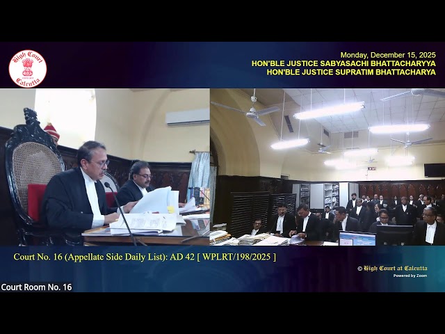 15 December 2025 | Court No. 16 | Live Streaming of the Court proceedings.