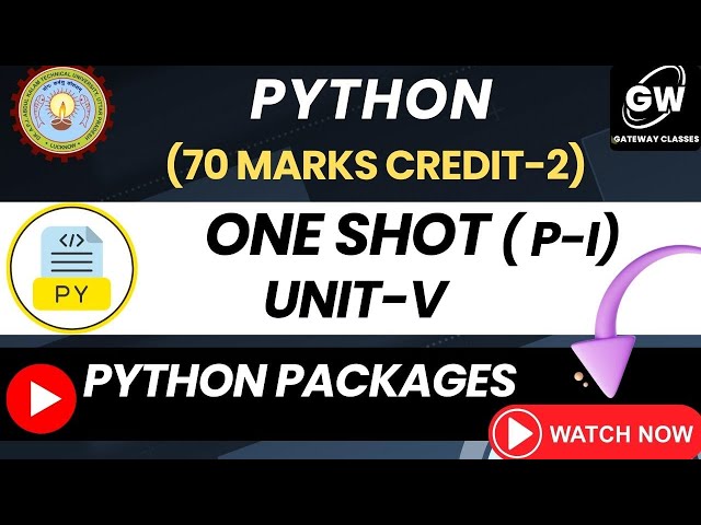 UNIT-5 PART-I ONE SHOT I Python File Operations I PYTHON I Pragya  Ma'am  I Gateway Classes I AKTU