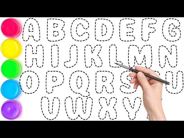 ABCDEFGHIJKLMNOPQRSTUVWXYZ, ABC Phonics & Coloring Page for Toddlers | Alphabet A-Z Drawing, KS ART