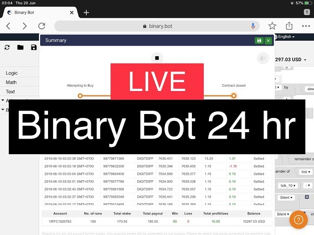 🔴 [ Live ] Binary Bot 24 hr.