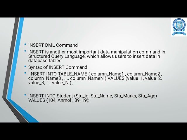 Unit-2/ SQL Data Manipulation