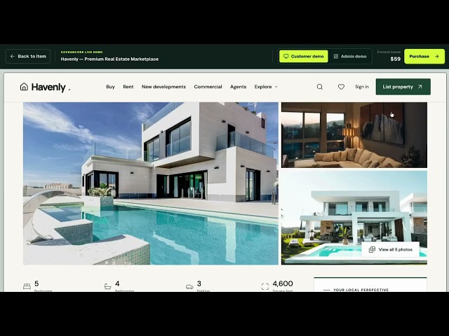 Havenly – Next.js Real Estate Website Template by SovranCode