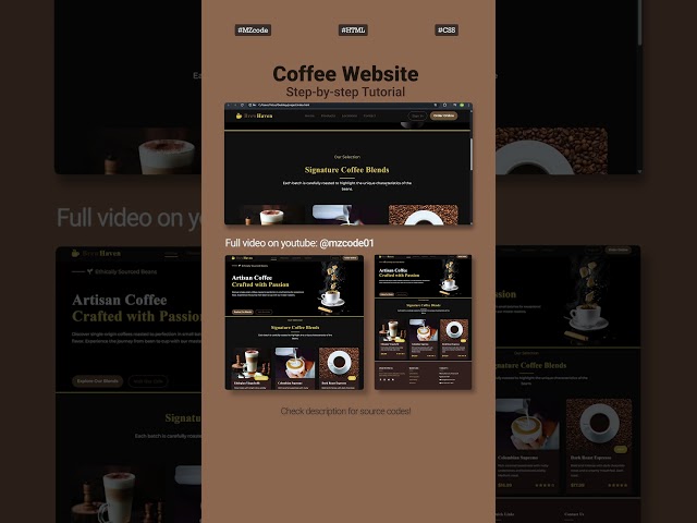 Build a Coffee Shop Website i(HTML, CSS & JS Tutorial!)  #websitedesign #javascriptprojects #css