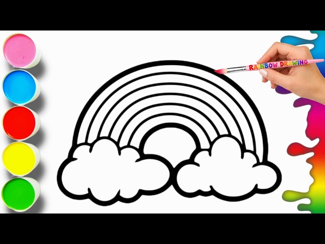 🌈 Easy Rainbow Drawing For Kids | How To Draw a Rainbow | Step by Step Rainbow Drawing Tutorial