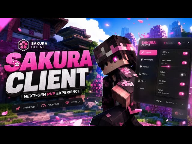 Sakura Client - Best FREE Minecraft Hacked Client For Java in 2026! (1.8.9 - 1.21.11+)