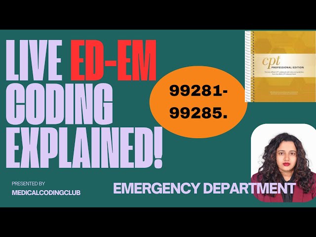 How to Code Emergency Department EM|| Learn ED Coding Using Real Patient Record with MDM #ED #cpc