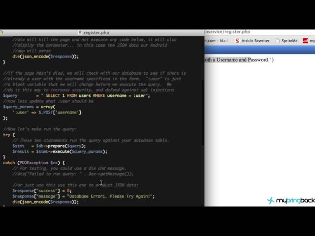 Learn Android 2.20 B - Creating a PHP Web Service for Apps