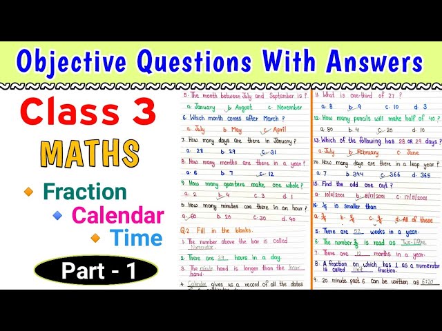 Class 3 Maths | Maths worksheet for class 3 | Class 3 Maths Worksheet | Class 3 ||