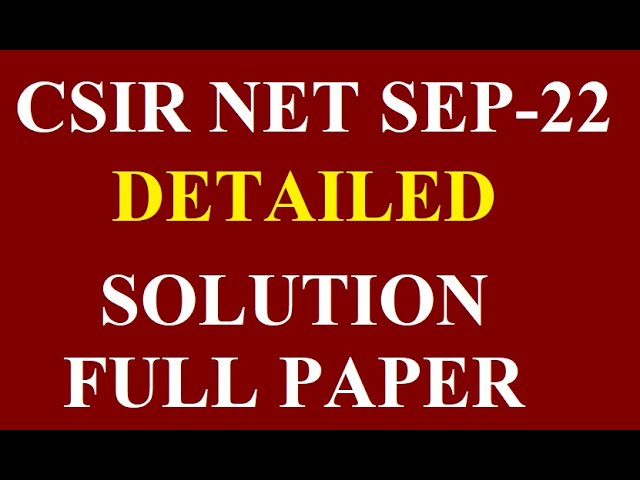 NET SEPTEMBER 2022. DETAILED SOLUTION