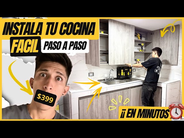How to make an easy kitchen, STEP BY STEP on a budget 😲😮 #kitchendesign #homedecor #diy