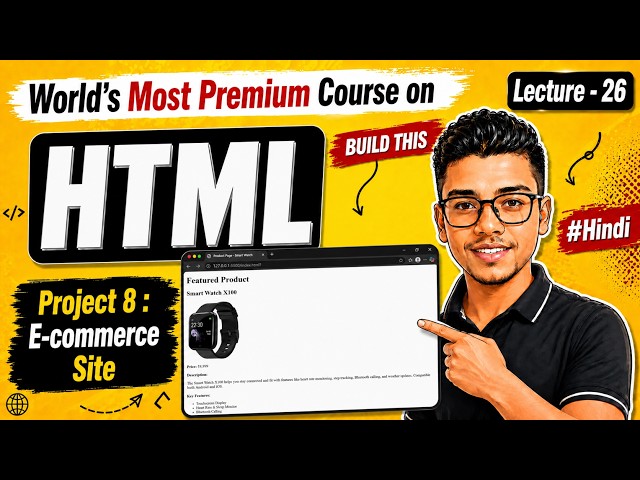 Project 7 | Ecommerce Web Page using HTML | HTML Course in Hindi #26