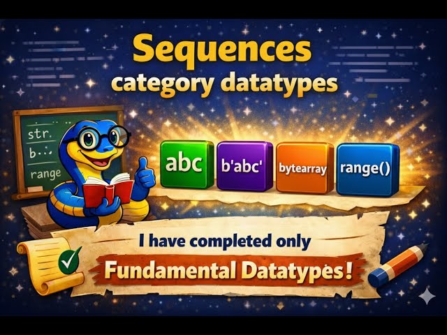 Part 3 | Python Sequences Datatypes Explained | str, bytes, bytearray, range