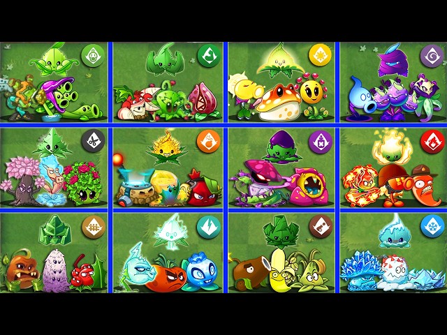 Random 12 Team 3 Plants & Mint Vs 4 Team Zombie - Who will win? - Pvz 2 Team Plant Vs Team Plant