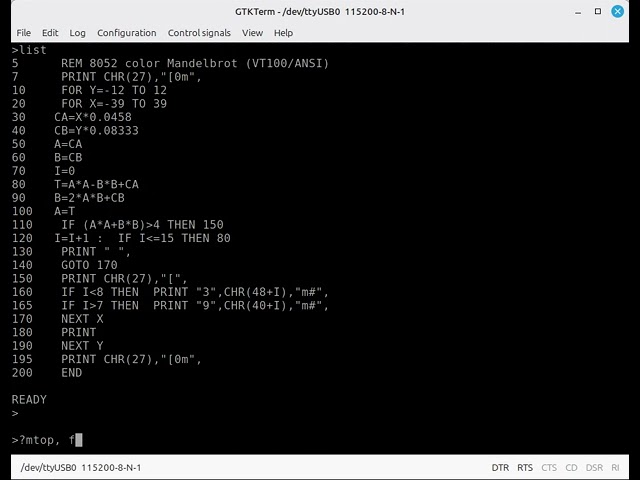 MCS BASIC-52 on the Silicon Labs C8051F340 chip