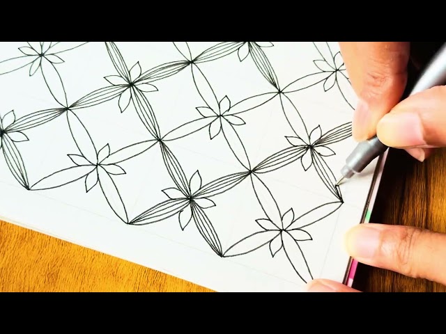 From Simple Lines to a Mesmerizing Pattern ✍️🖤 Satisfying Doodle Art