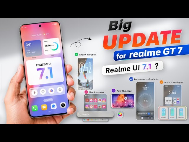 Realme UI 7.1 Big Update For Realme GT 7 - Camera layout, Lock Screen Widget, Silky Animation & More
