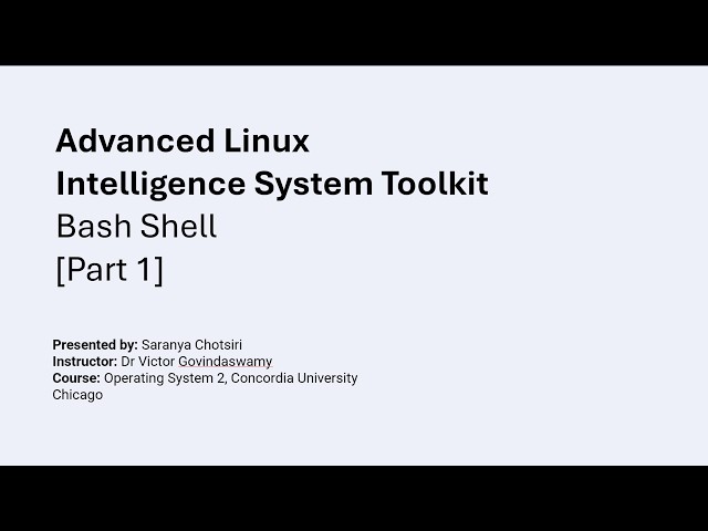 Advanced Linux Intelligence System Toolkit [Part 1]