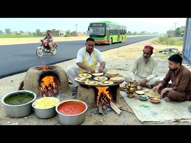 50 YEAR OLD 😱 FORGOTTEN Village BREAKFAST | SAAG | ALOO PARATHA | DHABA FOOD | PAKISTANI STREET FOOD