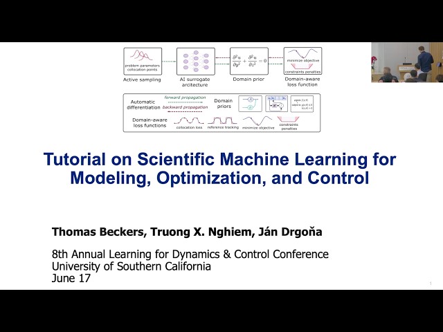 Tutorial 2 (Part 1): Scientific Machine Learning for Modeling, Optimization, and Control