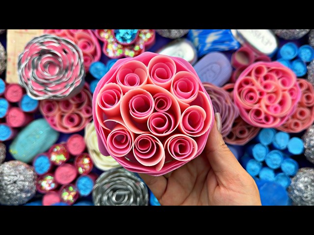 ASMR Crushing soap boxes with glitter and starch | Cutting soap cubes | Oddly satisfying video