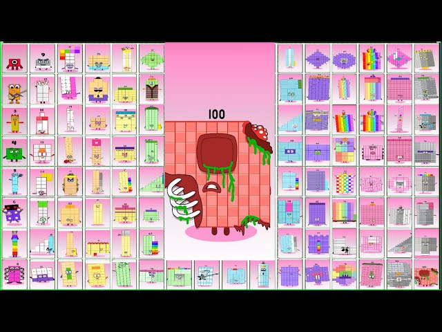 Mi compilación de Numberblocks Sprunki OC del 01 al 100