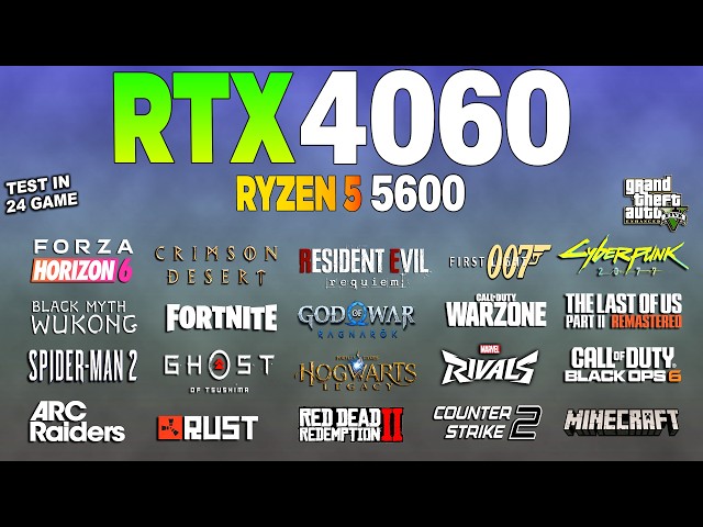 RTX 4060 + Ryzen 5 5600 - Test in 24 Games 1080p | Still Worth Buying?