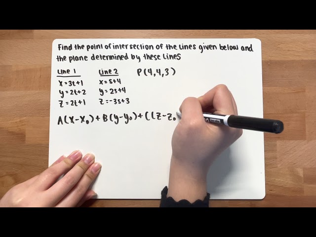 Calc 3 Ch.12 Finding Points of Intersection | Plane determined by lines