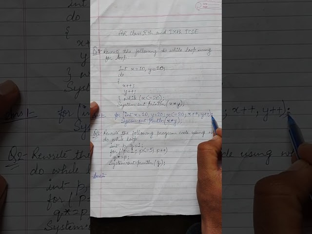 Miscellaneous Conversions from Do While Loop to For Loop and Vice Versa