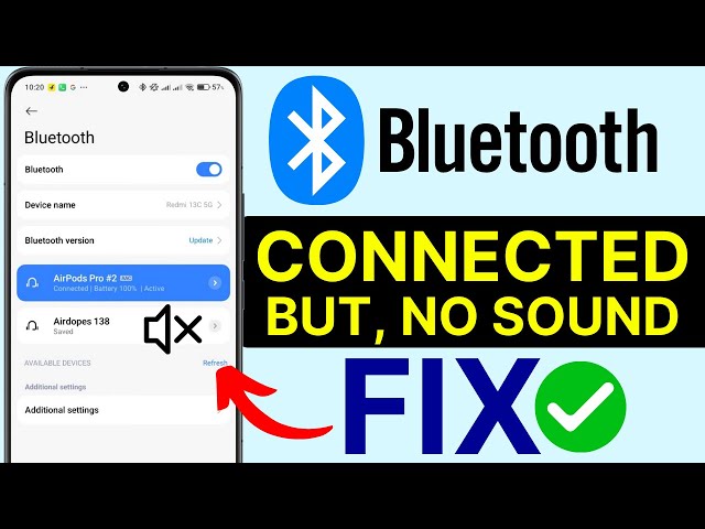 Bluetooth Connected But No Sound | Media Audio Not Working | Bluetooth Audio Fix