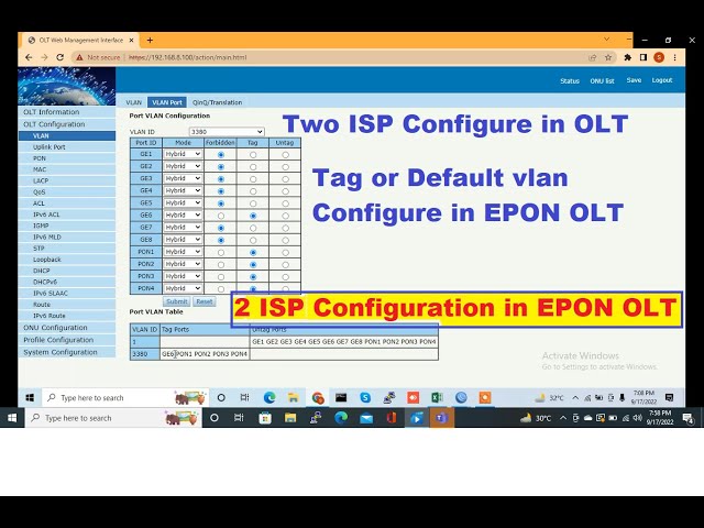 Multiple isp network configuration tutorial | 2 ISP Configuration in EPON OLT