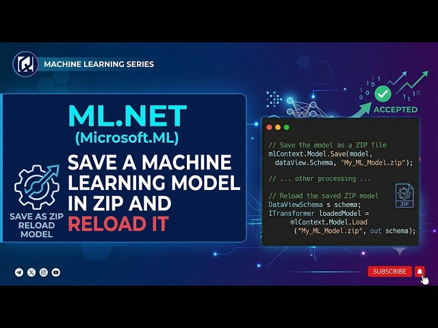 ML.NET (Microsoft.ML) - 08: Save a Machine Learning Model in ZIP and Reload It in C#