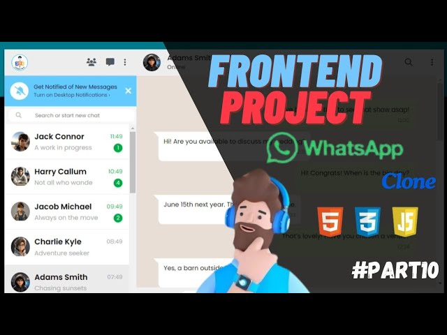 Create WhatsApp Clone Using HTML, CSS and JavaScript || Frontend Project For Beginners