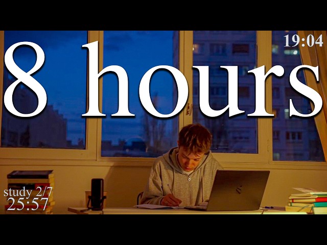 LIVE | 8-HOUR study with me in Paris 📚⛈️ rain sounds & pomodoro timer 60 & 10